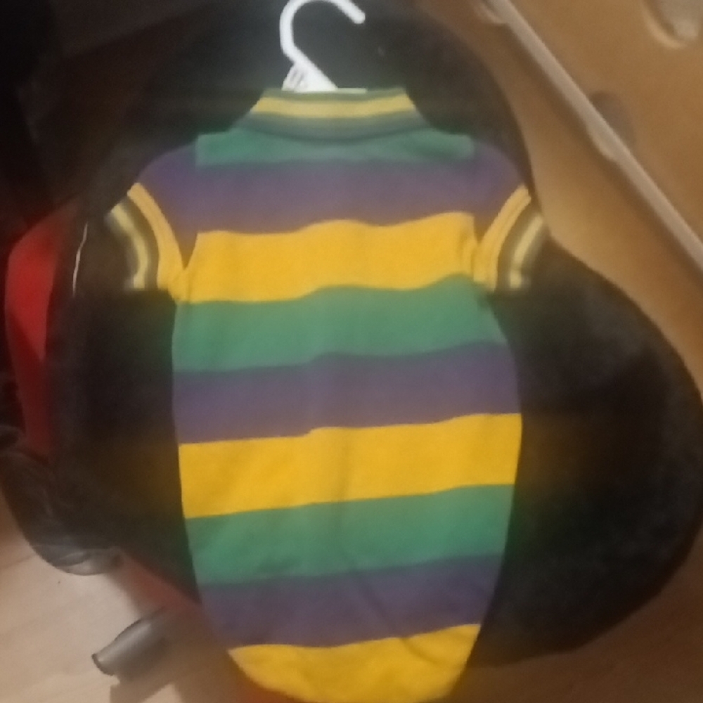 Festive Kids Costume with Purple and Green Stripes - Picture 5 of 7